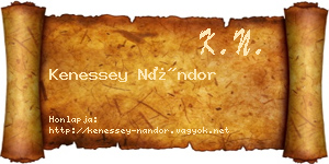 Kenessey Nándor névjegykártya